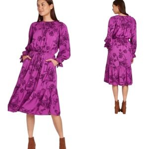 NWT! Purple floral print midi dress